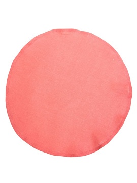 Салфетка круглая изо льна цвет коралл