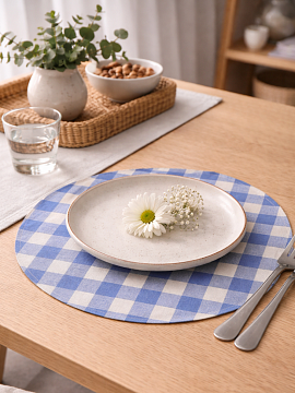 Салфетка круглая изо льна Бриджида