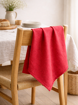 Полотенце льняное цвет розовая фуксия