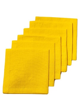 Набор льняных салфеток цвет желтый