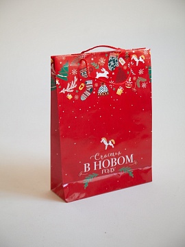 Пакет подарочный Счастья 28х38х9