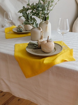 Салфетка льняная цвет желтый