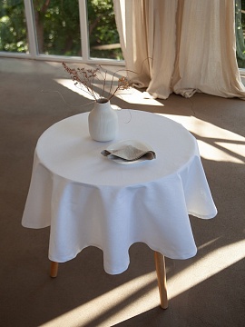 Скатерть круглая изо льна Сияние без салфеток