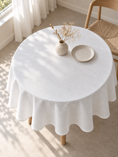 Скатерть круглая ECO Together white