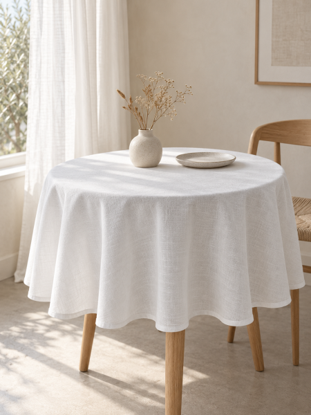 Скатерть круглая ECO Together white