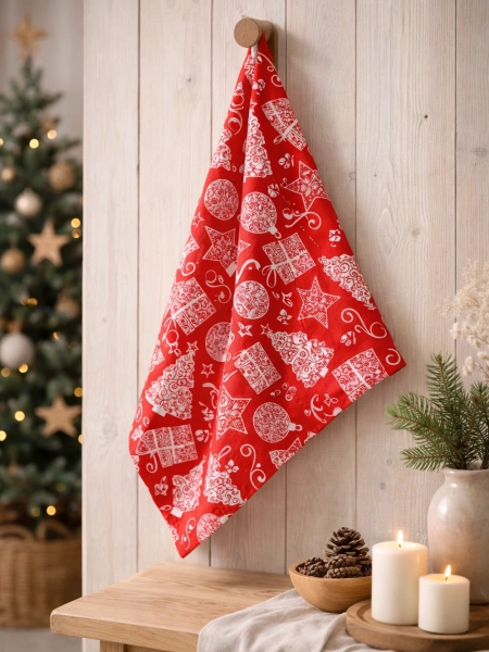 Полотенце льняное Новогодние подарки