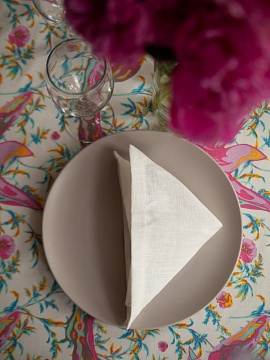 Салфетка льняная Классическая цвет белый