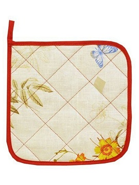 Прихватка льняная Цветочная