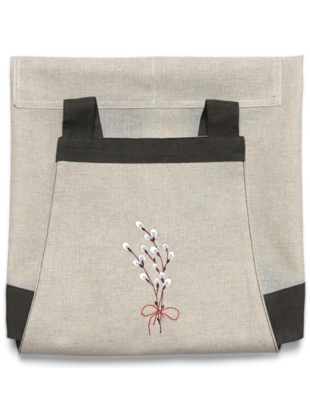 Фартук льняной Букетик вербы