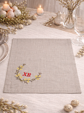 Салфетка льняная ХВ серая