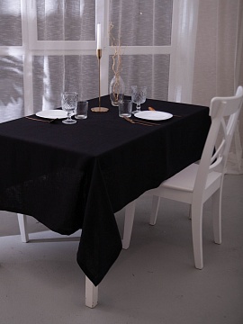Скатерть льняная Together black