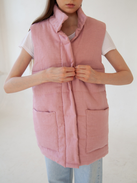 Жилет стеганый Snezhno dusty rose