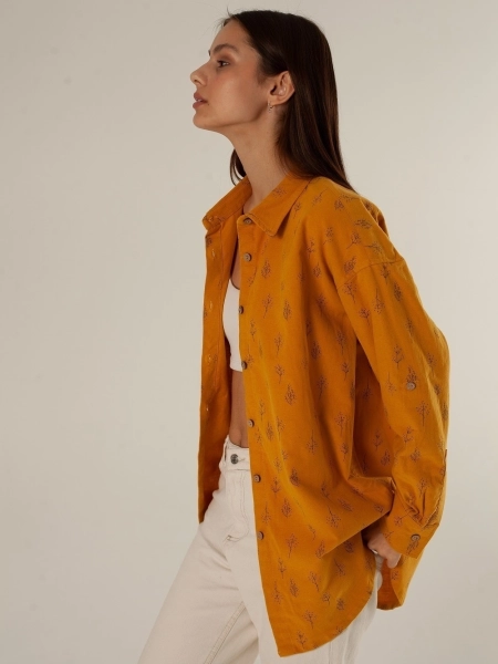 Рубашка flannel Celine limited mustard trees