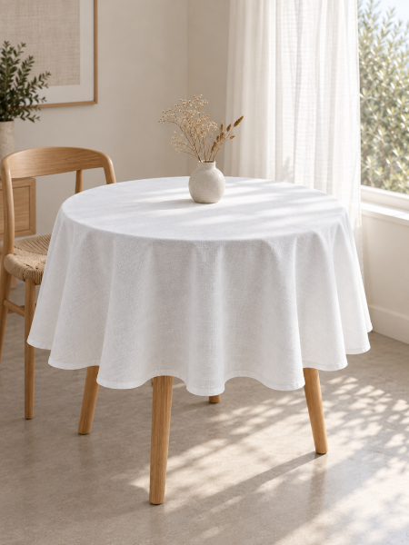 Скатерть круглая ECO Together white