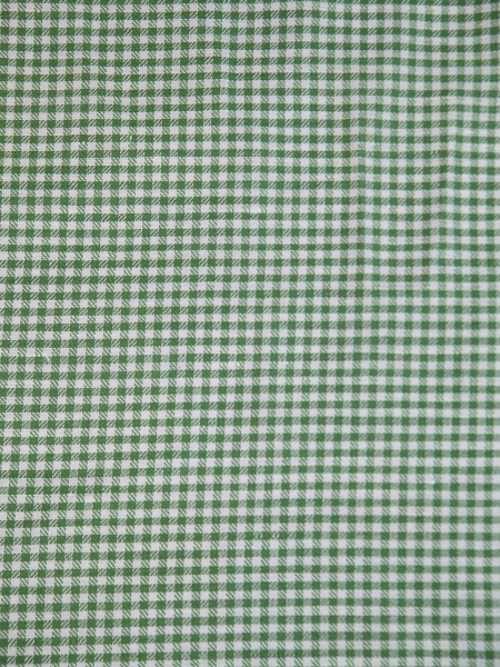 ОСТАТОК меньше метра Ткань полульняная Зеленая клетка арт.1535-2В