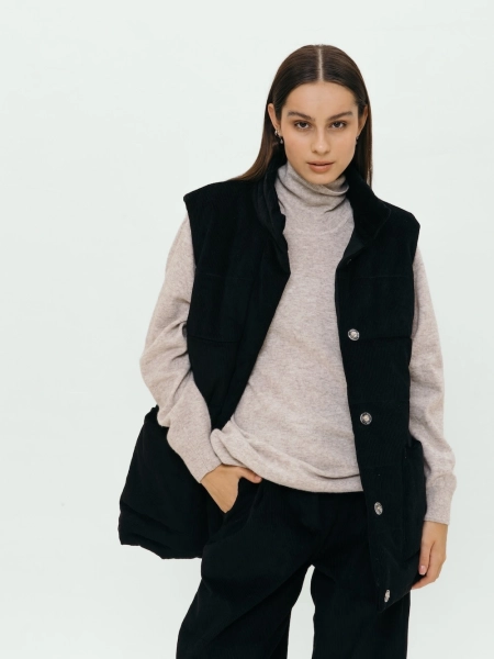 Жилет стеганый velvet Snezhno black