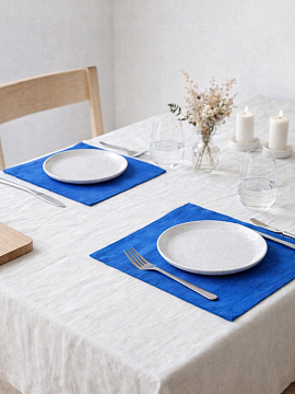 Салфетка льняная цвет синий