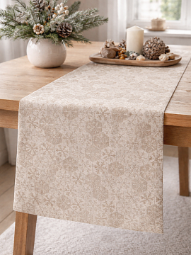 Дорожка льняная Снежинки