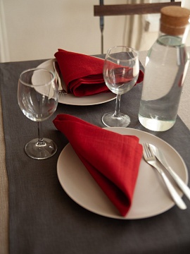 Салфетка льняная цвет бордо