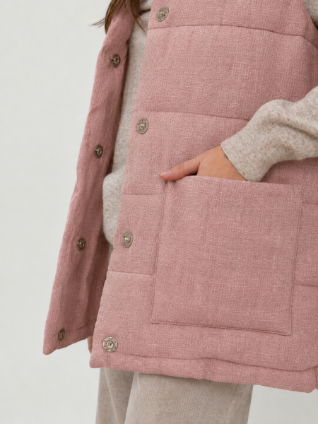 Жилет стеганый Snezhno dusty rose