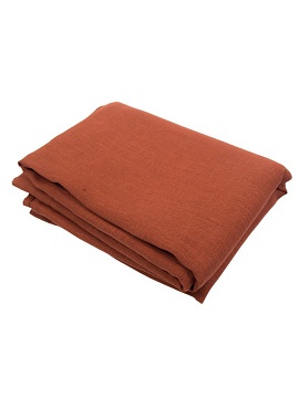 Льняной пододеяльник терракотовый