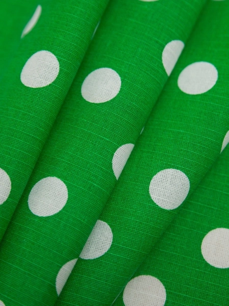 Ткань льняная Горошек-3