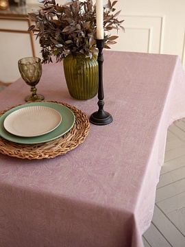 Скатерть льняная Сиреневый луг без салфеток