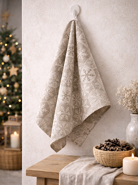 Полотенце льняное Снежинки