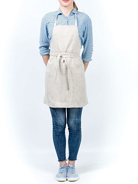 Фартук льняной Лемонис цвет серый натуральный