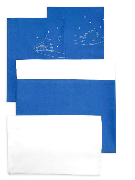 Комплект постельного белья изо льна Зимняя деревня