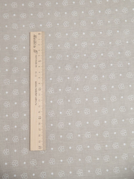 Ткань льняная Незабудки-2