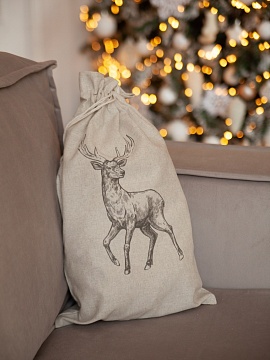 Мешочек льняной Олень