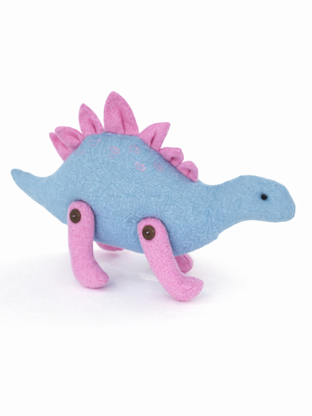 Льняной сувенир Динозавр голубой