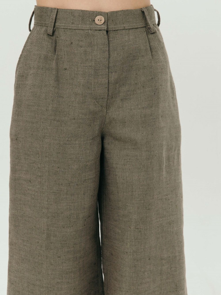 Брюки-палаццо Parisian limited green pattern