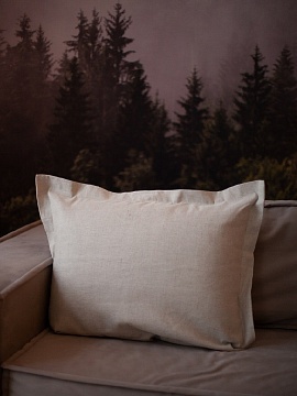 Полульняная наволочка прямоугольная Ушки серый