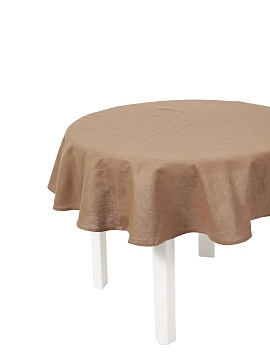 Скатерть круглая изо льна Нуга без салфеток