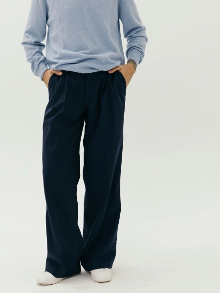 Брюки wool Wide limited sea
