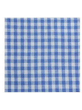 Салфетка льняная в синюю клетку