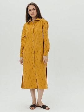 Платье-рубашка flannel Fresh limited mustard trees