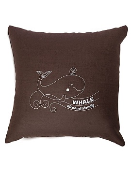 Декоративная наволочка изо льна Кит