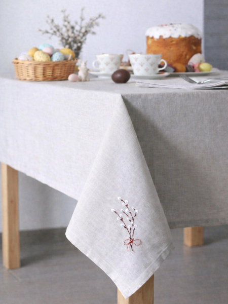 Скатерть льняная Верба без салфеток