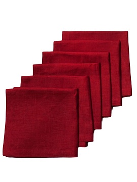 Набор льняных салфеток цвет красный
