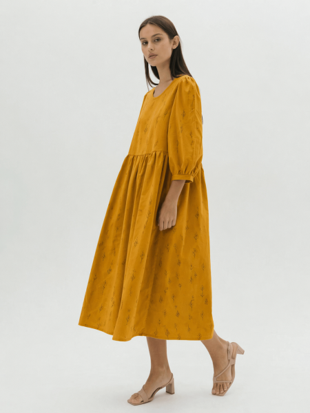 Платье flannel Margo limited mustard trees