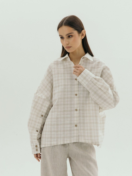 Рубашка Origami limited beige cage