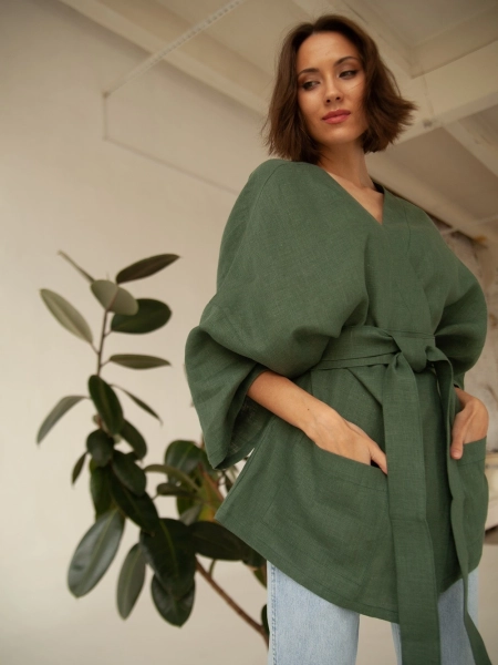 Кимоно Sakura limited green