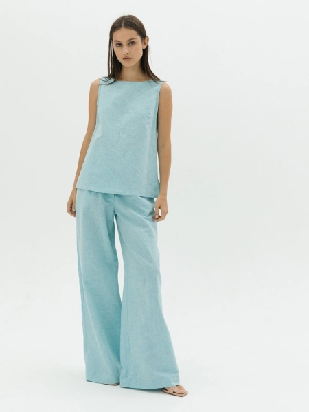 Брюки-палаццо Parisian limited turquoise melange