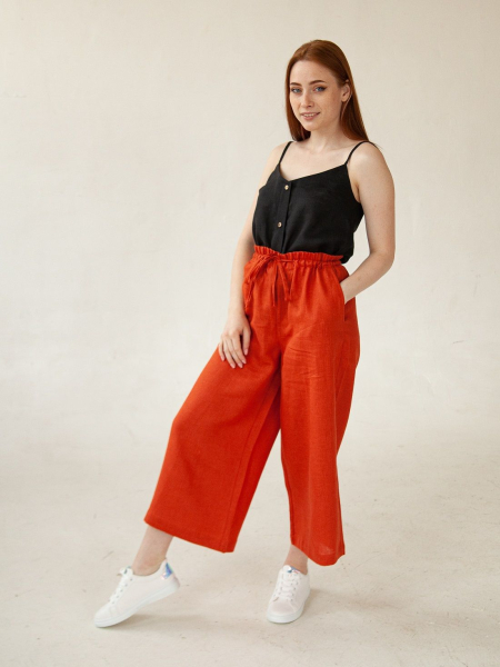 Брюки-кюлоты Kaia limited terracotta