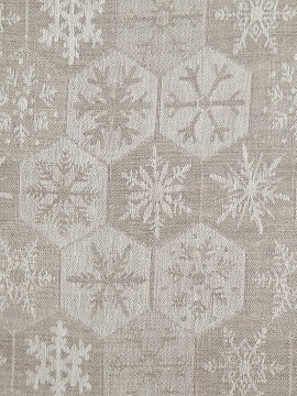 Ткань льняная Снежинки