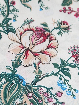 ОСТАТОК меньше метра Ткань полульняная Цветочный прованс-1