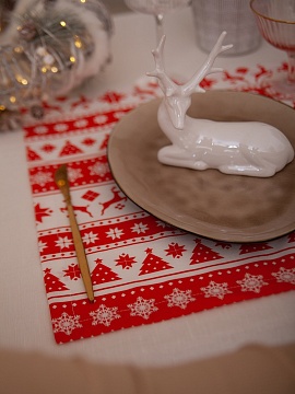 Салфетка льняная Северные Олени